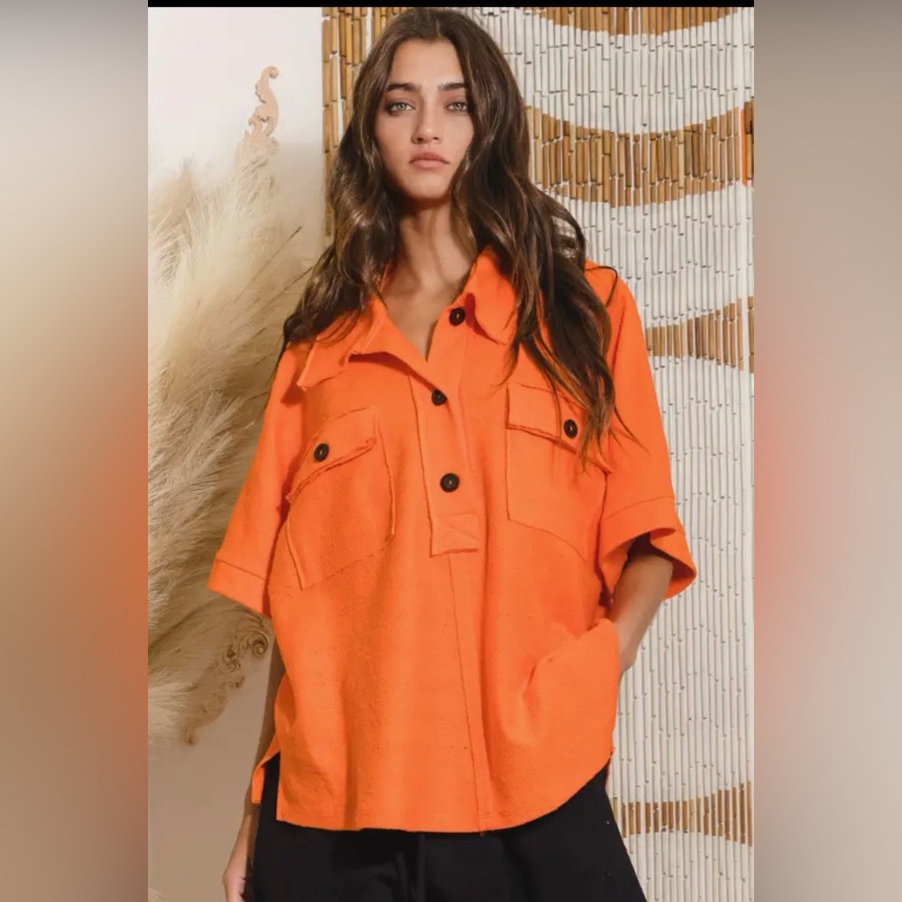BUCKETLIST Gameday Oversized Orange Top